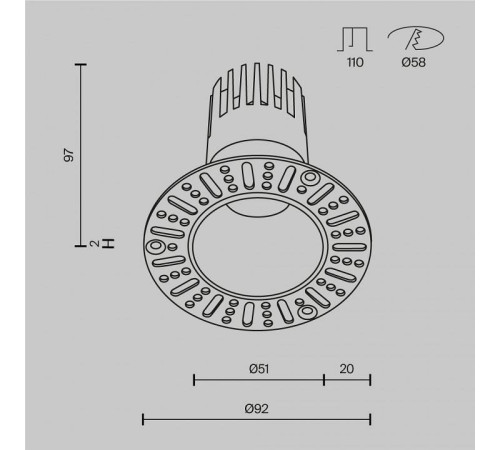 Встраиваемый светильник Maytoni Dip DL120-10W-2.7K-TRS-W