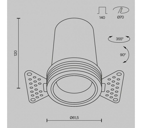 Встраиваемый светильник FOCUS LED DL125-L12-3K-TRS-W
