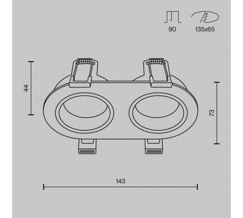 Встраиваемый светильник Maytoni Technical Share DL126-02-GU10-W