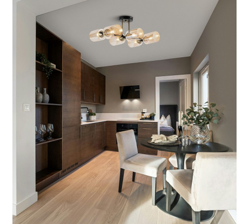 Люстра на штанге Freya Glow 6 ламп FR5129PL-06B