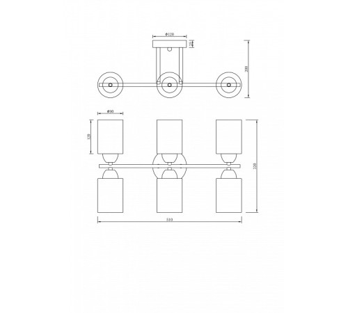 Люстра на штанге Freya Glow 6 ламп FR5129PL-06B