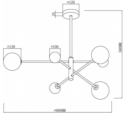 Люстра на штанге Freya Sphirity FR5376CL-06B