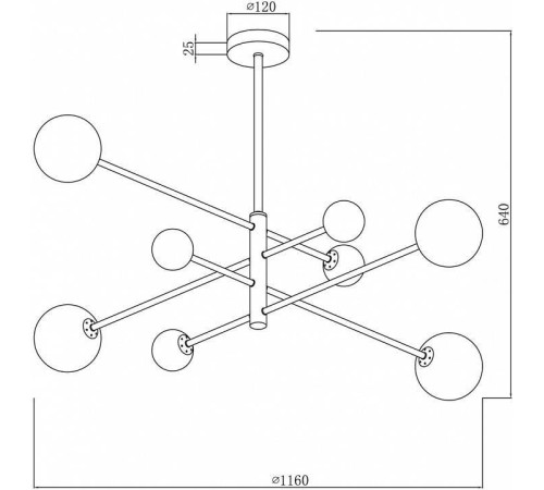 Люстра на штанге Freya Sphirity FR5376CL-08B