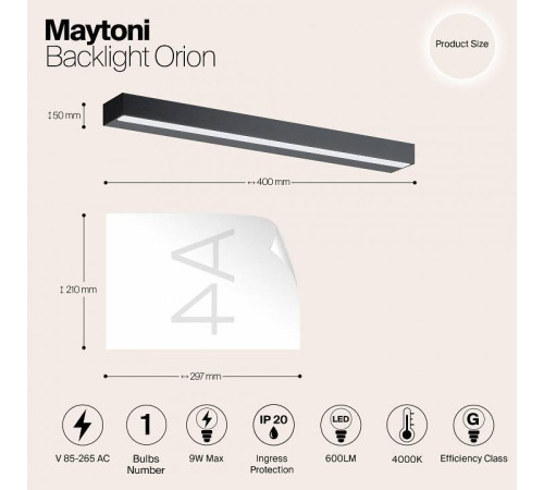 Подсветка для зеркала Maytoni Orion MIR011WL-L9B4K