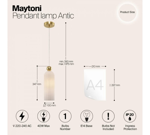 Подвесной светильник Maytoni Antic MOD302PL-01W