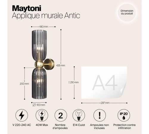 Бра Maytoni Modern 2 MOD302WL-02GR