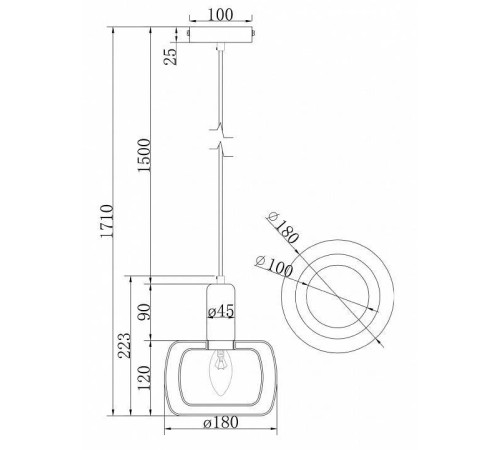 Подвесной светильник Maytoni Vision MOD411PL-01G