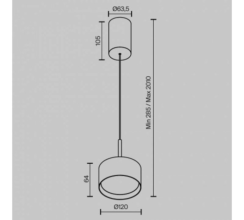 Подвесной светильник Maytoni Glare P102PL-12W3K-B