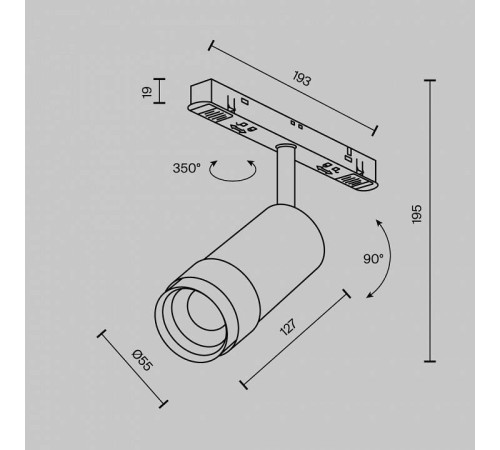 Светильник на штанге Maytoni Focus Zoom TR211-1-12W2.7K-Z-B