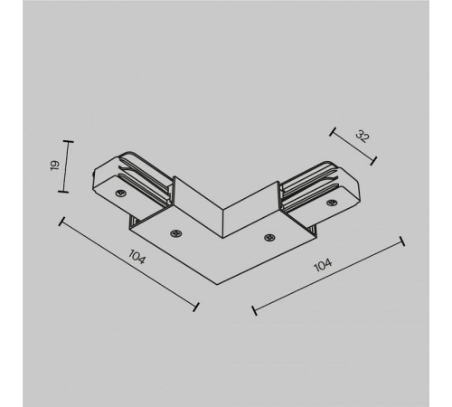 Соединитель угловой L-образный для треков Maytoni Accessories for tracks Unity TRA001CLB-11B