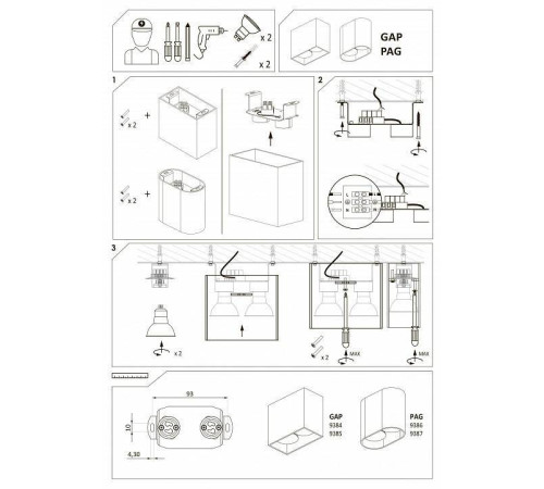 Накладной светильник Nowodvorski Gap 9384