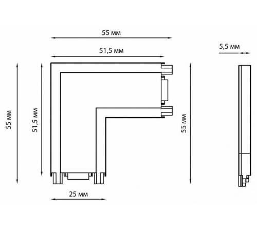 Соединитель угловой L-образный для треков Novotech Smal 135206