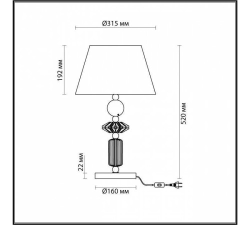 Настольная лампа декоративная Odeon Light Candy 4861/1TB