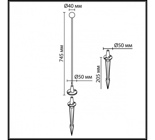 Наземный низкий светильник Odeon Light NOTTE 7123/1GL