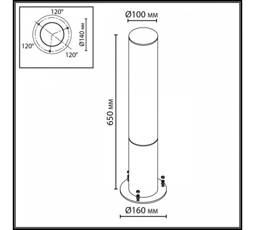 Наземный низкий светильник Odeon Light NATURE 7180/18GL