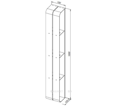Полка Aquanet Магнум H 150х1000х112 мм вертикальная черный матовый 00326457