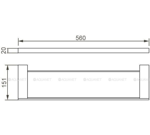 Полка стеклянная Aquanet 5687 56 см хром 5687