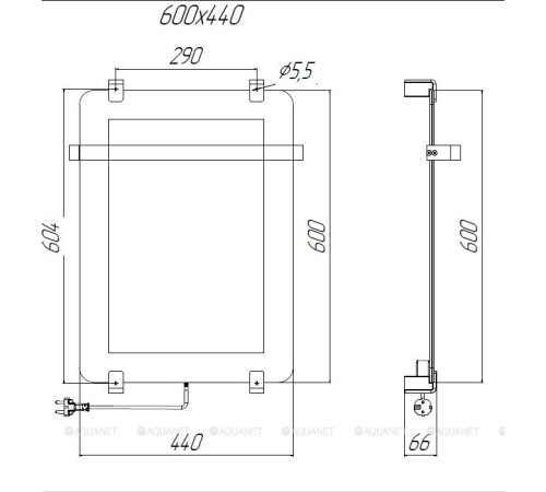 Полотенцесушитель Allen Brau INFINITY 600х440 мм черный матовый с рейлингом 2.0 и креплением черный браш 00325635