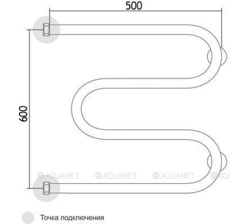 Полотенцесушитель водяной Ника М-3/4 60/50 без полки 00185071