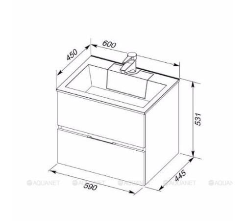Раковина-столешница Aquanet Фортуна 60 00181907