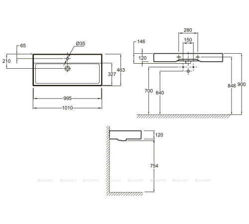Раковина Jacob Delafon Vivienne 100 см белый EXBJ112-00