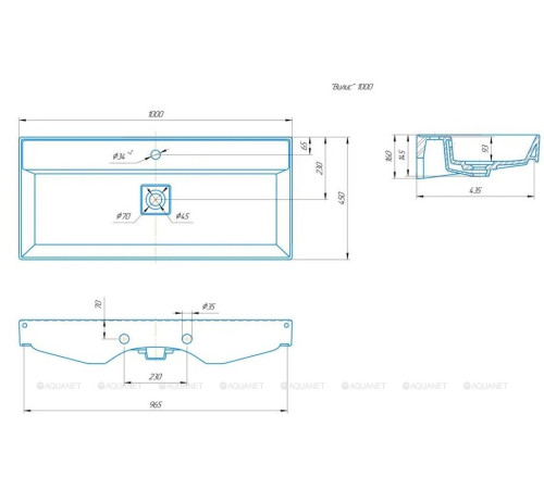 Раковина-столешница Kirovit Виллис 1000 00292063