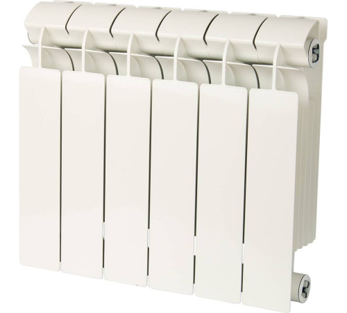 Радиатор биметаллический Global STYLE PLUS 350 6 секций боковое подключение RAL 9010 STP03501006