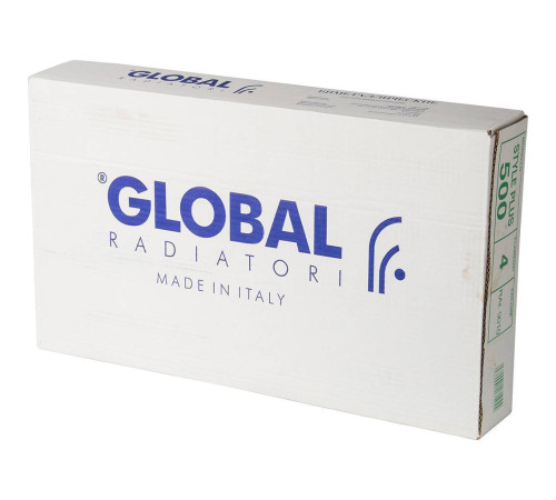 Радиатор биметаллический Global STYLE PLUS 500 4 секции боковое подключение белый RAL 9010 STP05001004