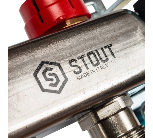 Коллектор из нержавеющей стали с расходомерами STOUT 3 выхода SMS 0917 000003
