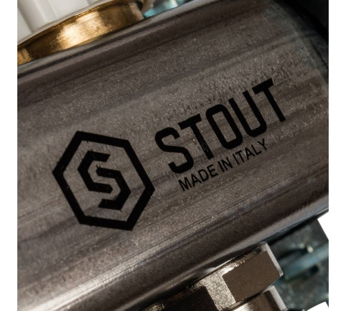 Коллектор из нержавеющей стали с расходомерами STOUT 4 выхода SMS 0917 000004