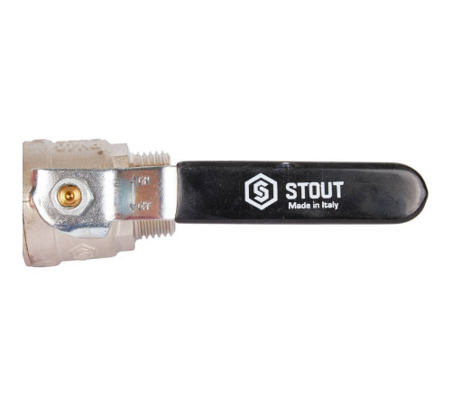 Кран шаровой STOUT полнопроходной НР/НР ручка рычаг 1 SVB-0005-000025