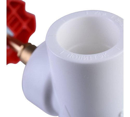 Вентиль для полипропиленовых труб Политэк 32 мм белый 9700000032
