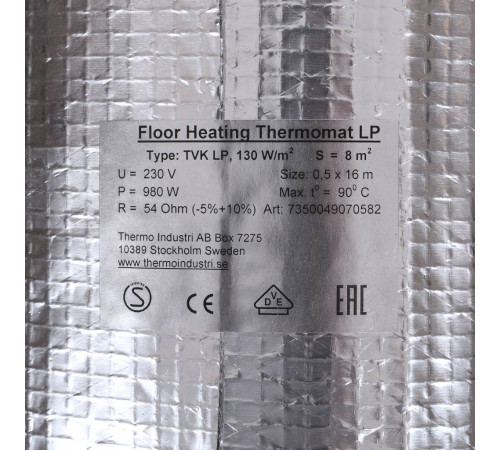 Нагревательный мат Thermo Thermomat TVK-130 LP 8 м² TVK-LP-8