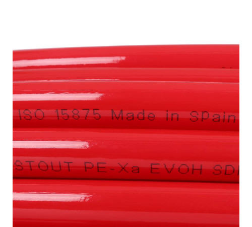 Труба из сшитого полиэтилена STOUT PEX-a/EVOH 20х2.0 мм красная SPX-0002-242020
