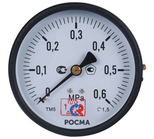 Манометр осевой РОСМА ТМ-510Т.00 100 мм 0.6 МПа G1/2 00000000906