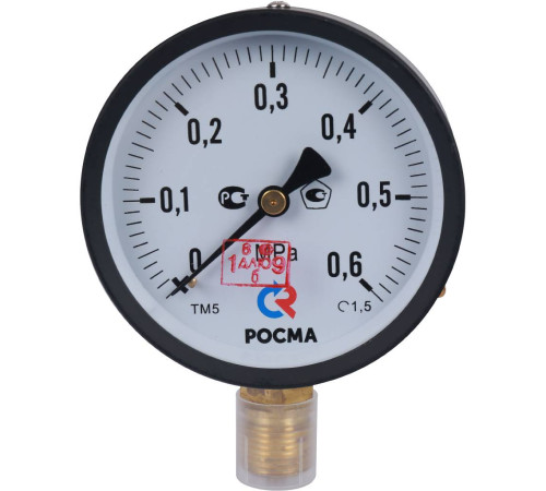Манометр стандартный Росма ТМ-510Р 100 мм 0.6 МПа G1/2 150 °C 00000006832
