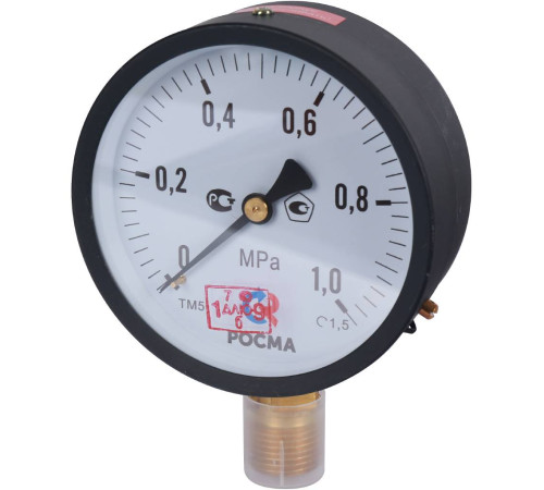 Манометр стандартный Росма ТМ-510Р 100 мм 1 МПа G1/2 150 °C 00000006836