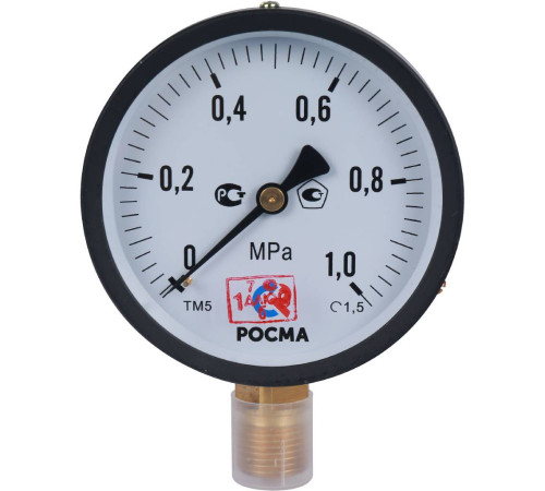 Манометр стандартный Росма ТМ-510Р 100 мм 1 МПа G1/2 150 °C 00000006836
