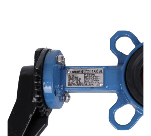 Затвор дисковый поворотный Tecofi VPI4448 DN 40 PN 16 межфланцевый с ручкой VPI4448-02EP0040
