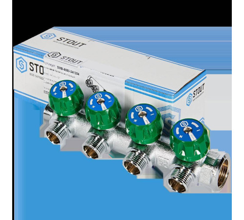 Коллектор регулирующий STOUT 3/4 4 отвода 1/2 SMB-6850-341204