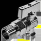 Кран шаровой угловой BUGATTI Miami 1/2x3/4 08840025