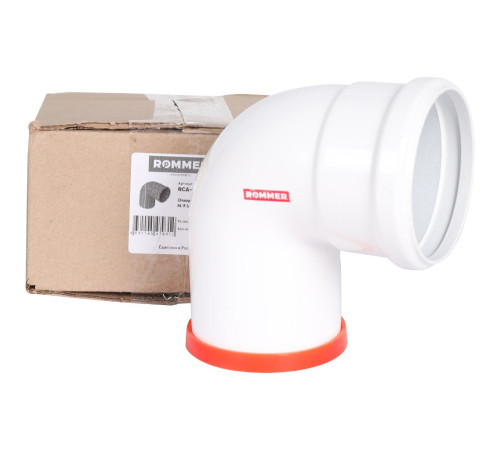 Отвод коаксиальный ROMMER 80 мм 90° M/F RCA-0080-000090