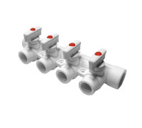 Коллектор полипропиленовый Pro Aqua PP-R 40-20 мм 3 выхода белый PA6714308P