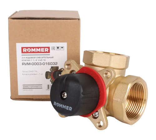 Клапан смесительный трехходовой ROMMER 1 1/4 Kvs 16 RVM-0003-016032