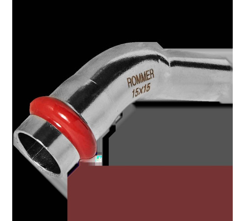 Угольник 45° однораструбный ROMMER нержавеющая сталь пресс 15 мм RSS-0004-000015