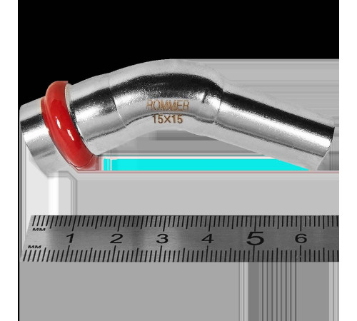 Угольник 45° однораструбный ROMMER нержавеющая сталь пресс 15 мм RSS-0004-000015