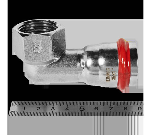 Угольник-переходник 90° ROMMER нержавеющая сталь 35 мм x 1 ВР RSS-0009-000351