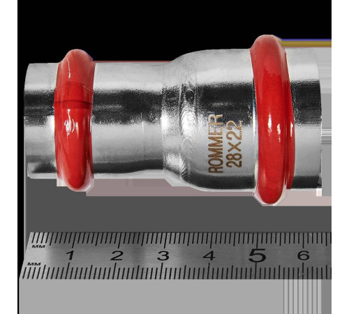 Муфта переходная ROMMER из нержавеющей стали пресс 28х22 мм RSS-0018-002822