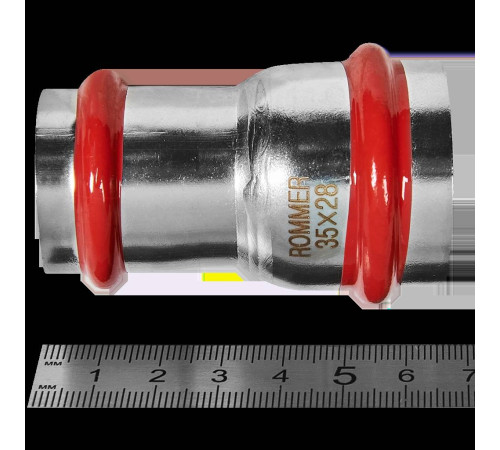 Муфта переходная ROMMER из нержавеющей стали пресс 35х28 мм RSS-0018-003528