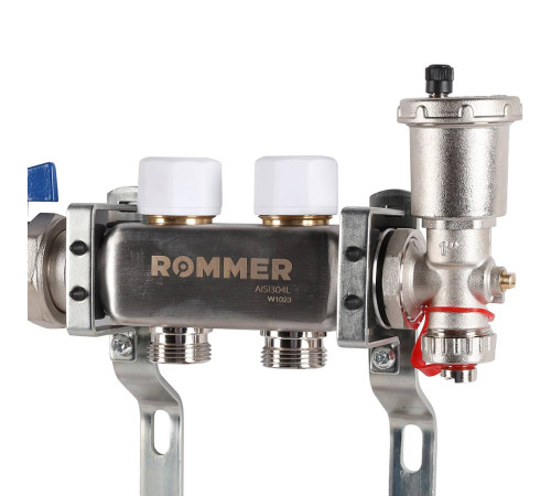 Коллекторная группа из нержавеющей стали ROMMER с расходомерами 2 выхода RMS-1210-000002
